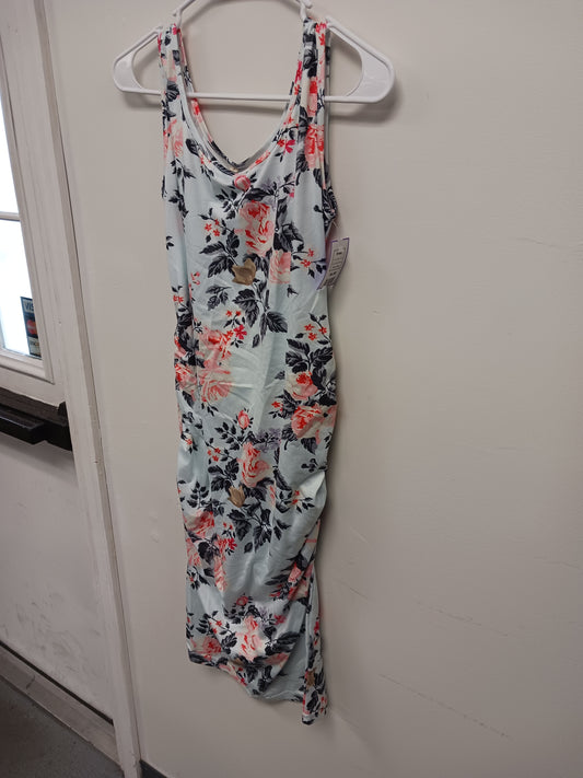 Blue/Pink Flower Boutique Maternity Dress, Small