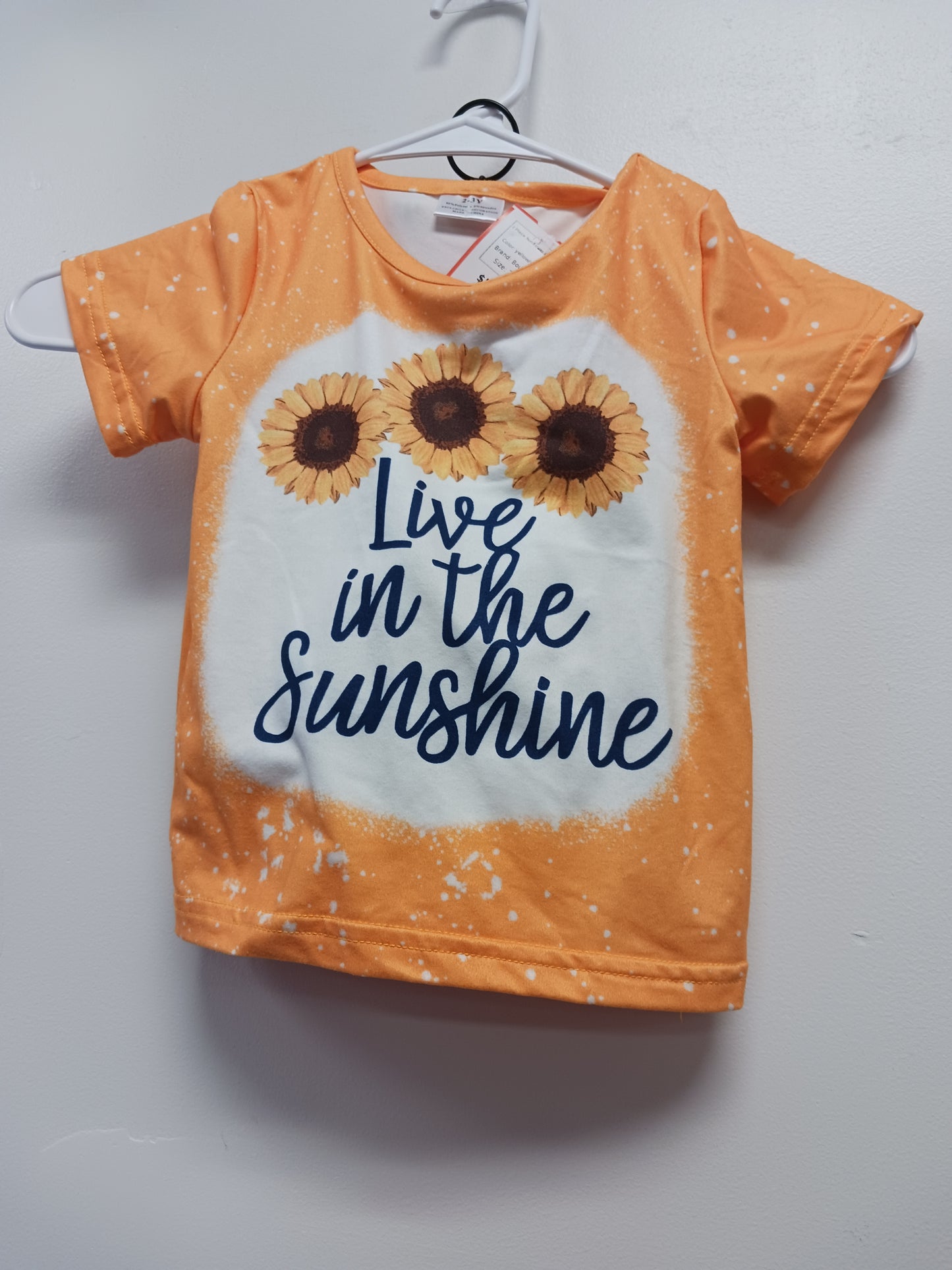 yellow/white Boutique 2 Piece Sunflower Outfit, 2T G