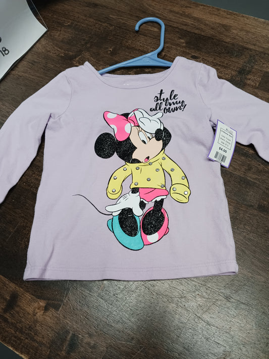 Purple Disney LS Minnie Shirt, 2T G