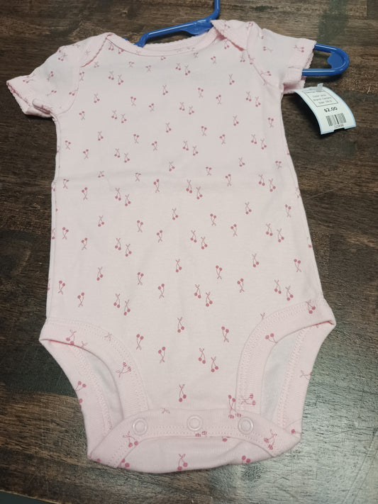 pink Carters Cherries Onesie, 3M G