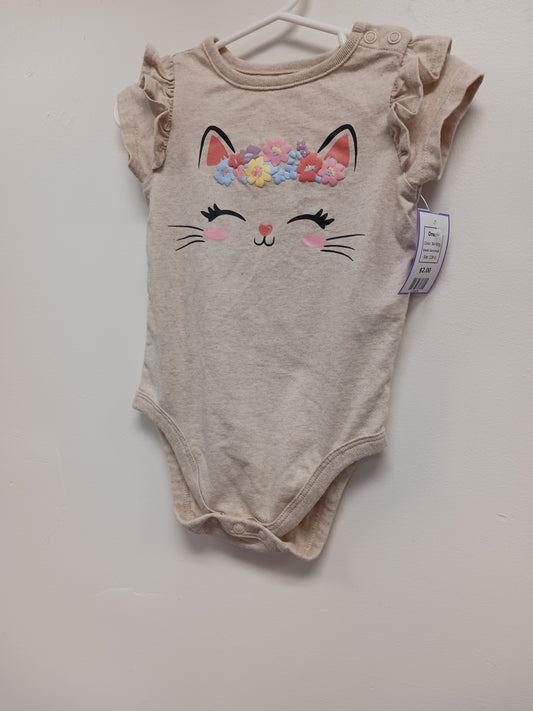 Tan Kitty Garanimals Onesie, 12M G
