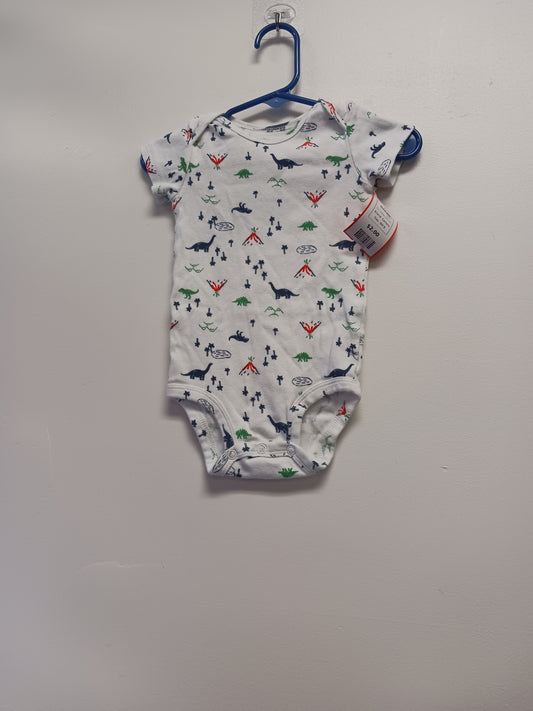 White/Colorful Dino Carters Onesie, 9M B