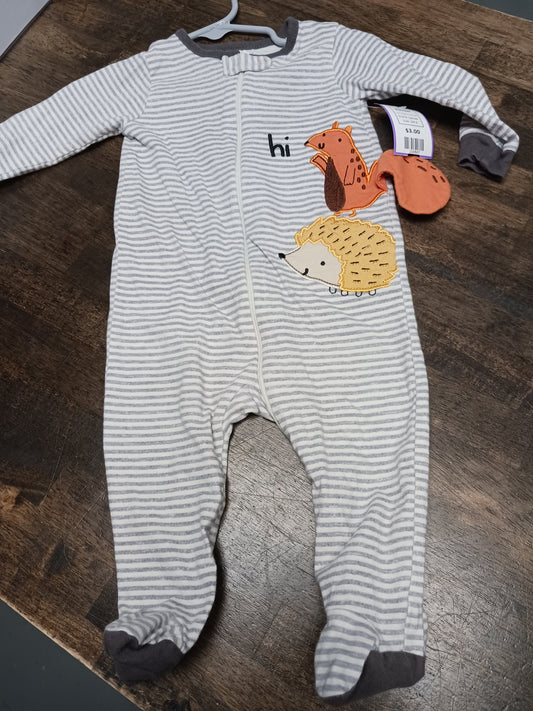Grey/White Striped Gerber Sleeper, 3M B