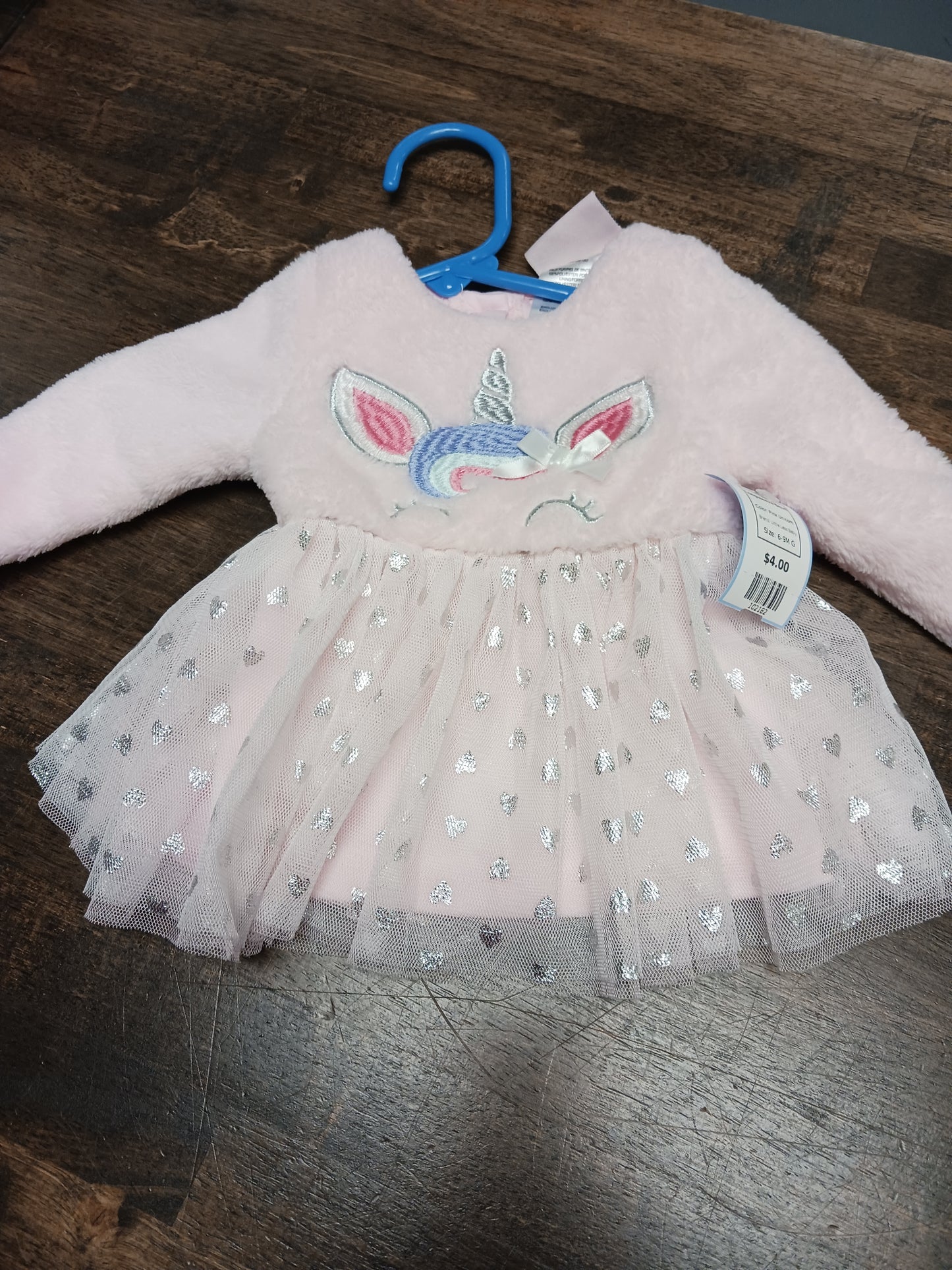 Pink Unicorn Little Lass Baby Longsleeve Shirt, 6-9M G