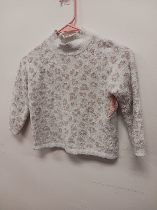 White/Tan Cheetah Modern Moments Sweater, 4T G