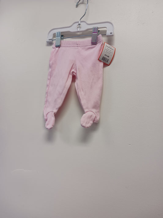 Pink Carters Footed Pants, NB G