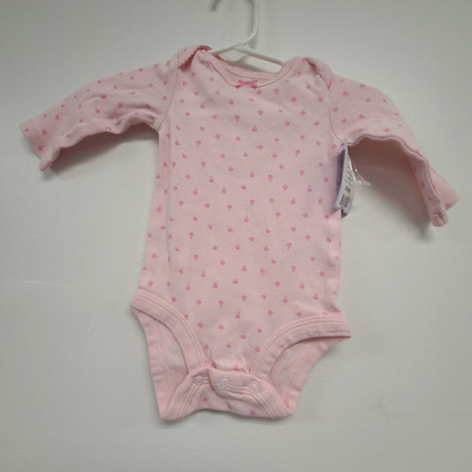 Pink Flower Carters Longsleeve Onesie, NB G