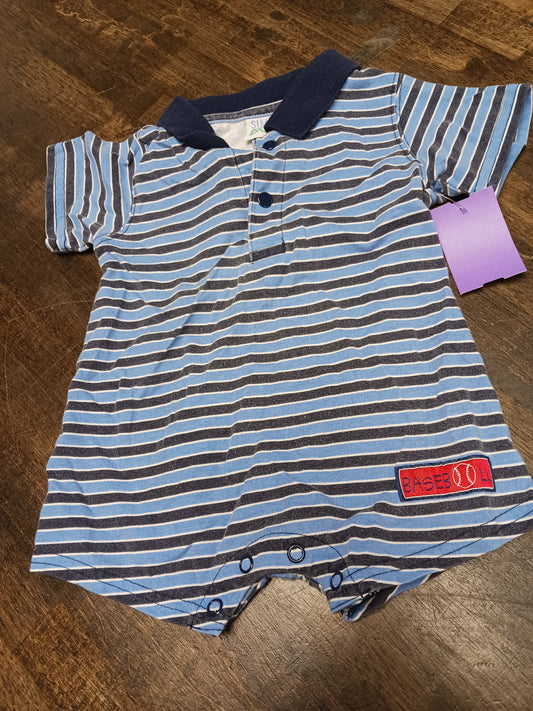 Blue Striped Simply Basic Short One Piece, NB B