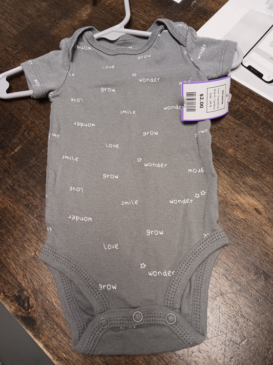 Grey/White Carters Onesie, 3M B