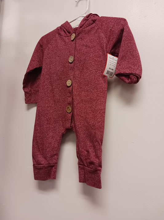 Burgandy Boutique Pant One Piece, 0-6M B