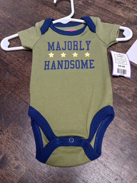 Green/Navy Swiggles Onesie, NB B