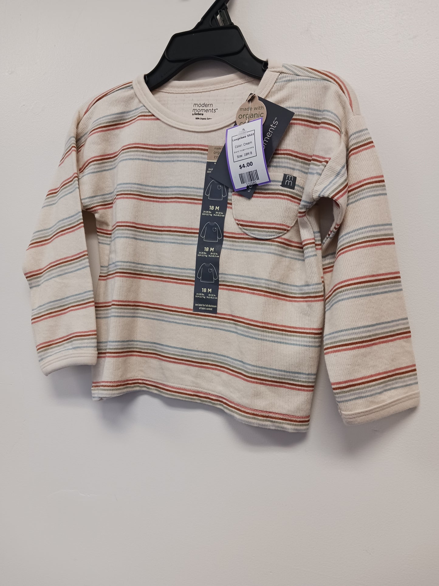Cream Modern Moments Longsleev Shirt, 18M B