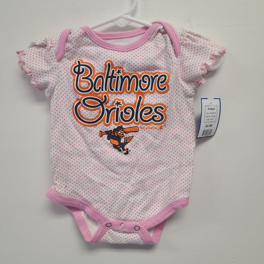 Pink/White Orioles Onesie, 3M G