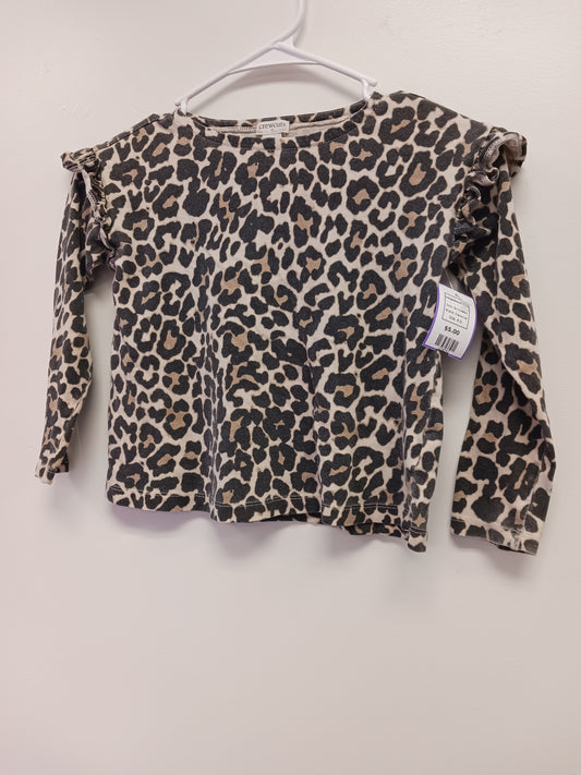 Tan Cheetah Crewcuts Longsleeve Shirt, 6 G