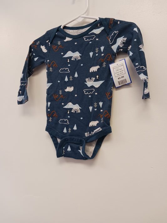 Blue Gerber Longsleeve Onesie, 3M B
