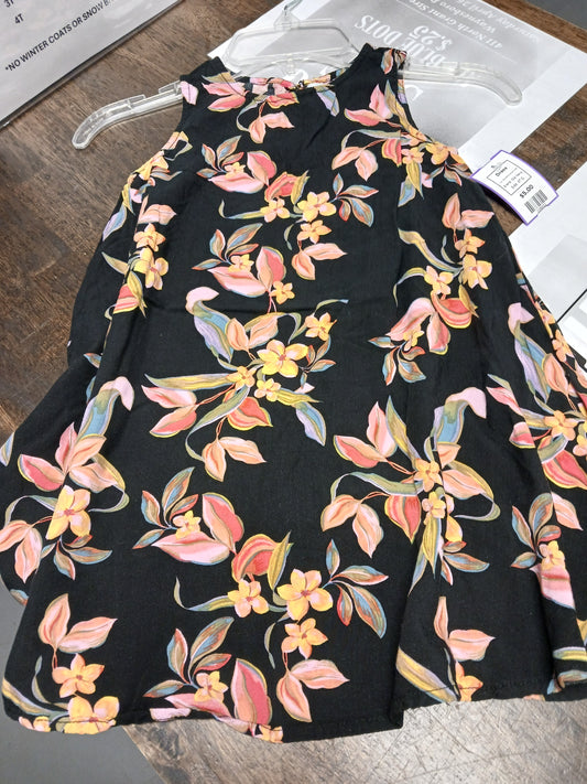 Black/Pink/Orange Flower Old Navy Dress, 4T G