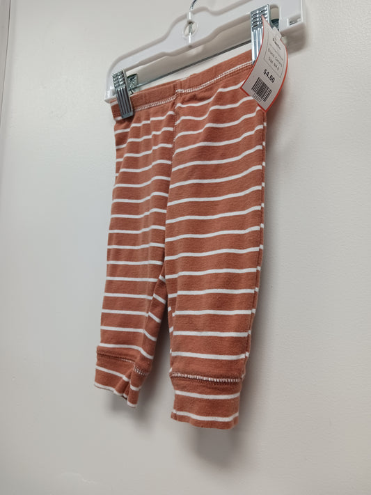 Orange/White Striped Carters Pants, 6M B
