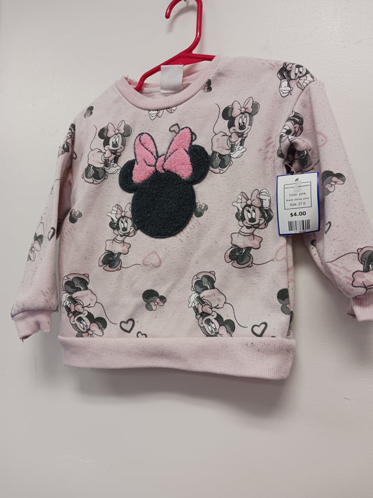 pink disney junior mini mouse sweatshirt, 2T G