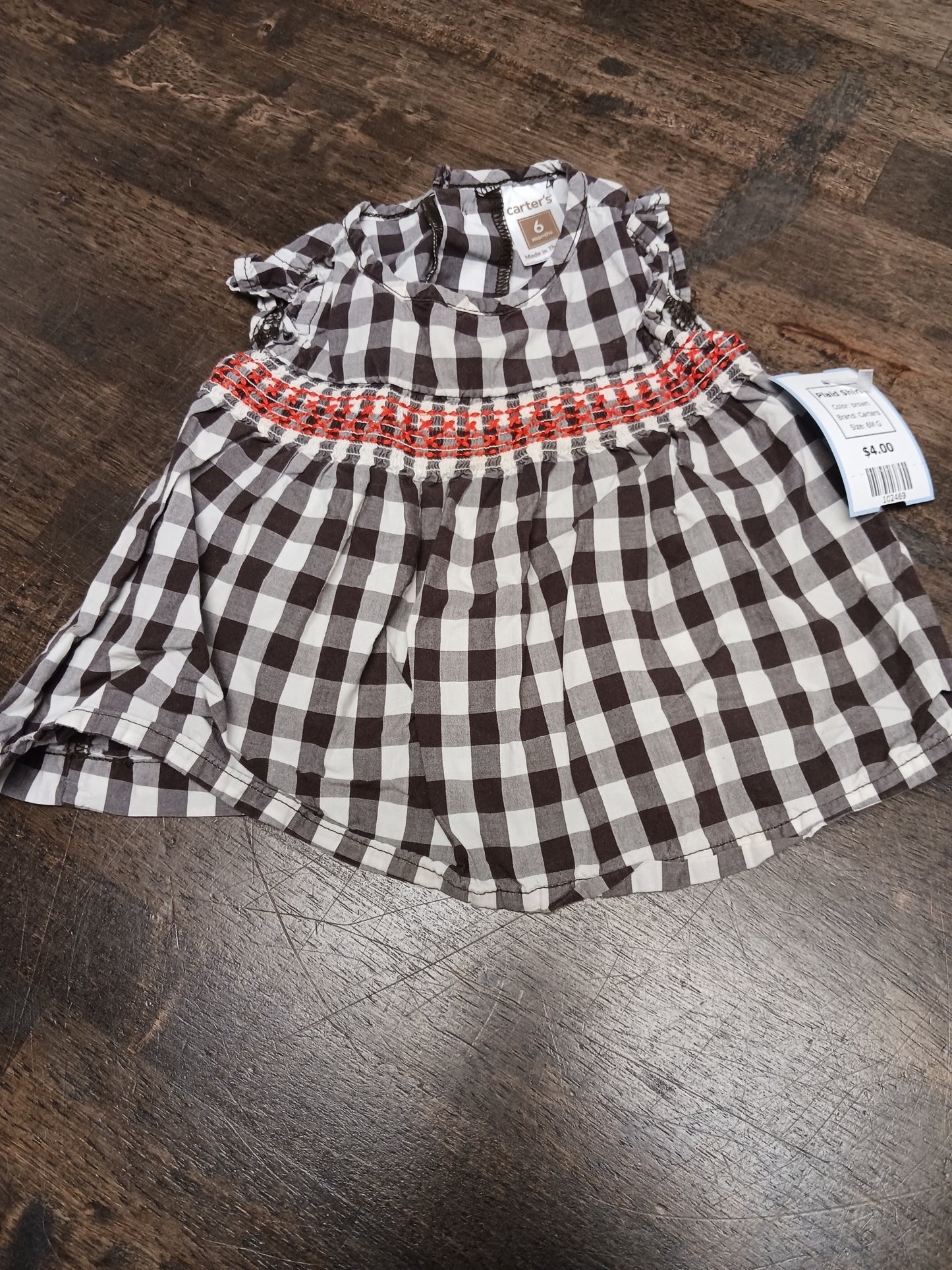brown Carters Plaid Shirt, 6M G