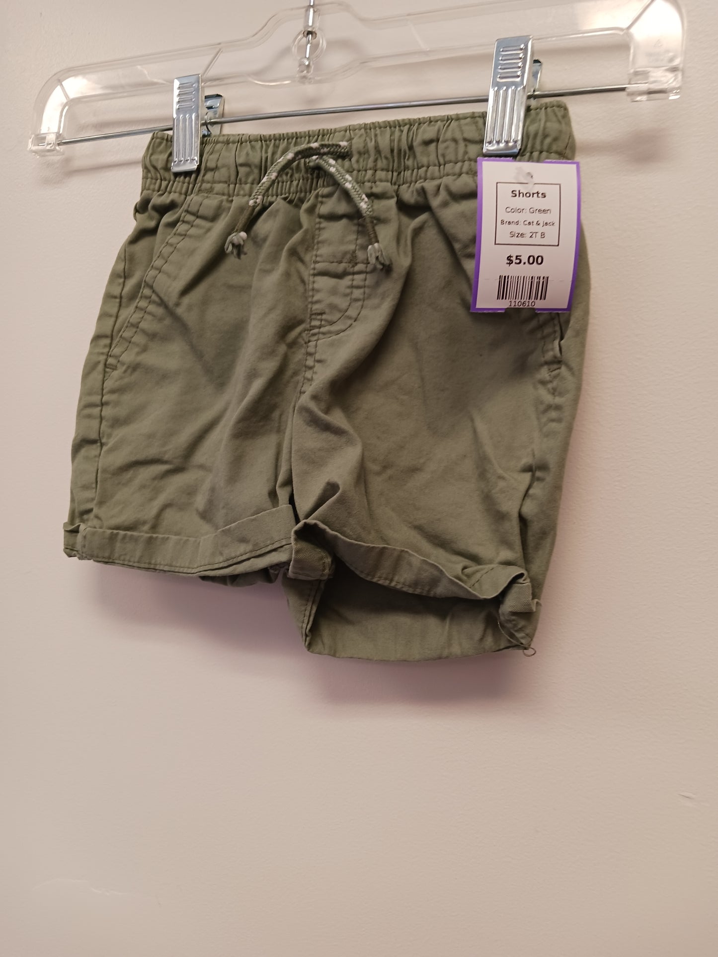 Green Cat & Jack Shorts, 2T B