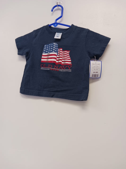 black Old Navy Flag Tshirt 3/6m, 3M B
