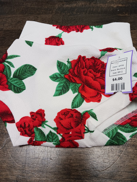 white Boutique Rose Bummie 6/9m, 6M G