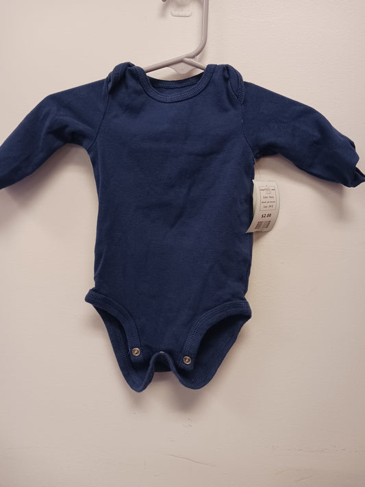 Navy just one you Long Sleeve Onesie, 3M B