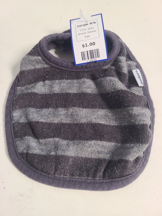 grey Gerber Stripe Bib