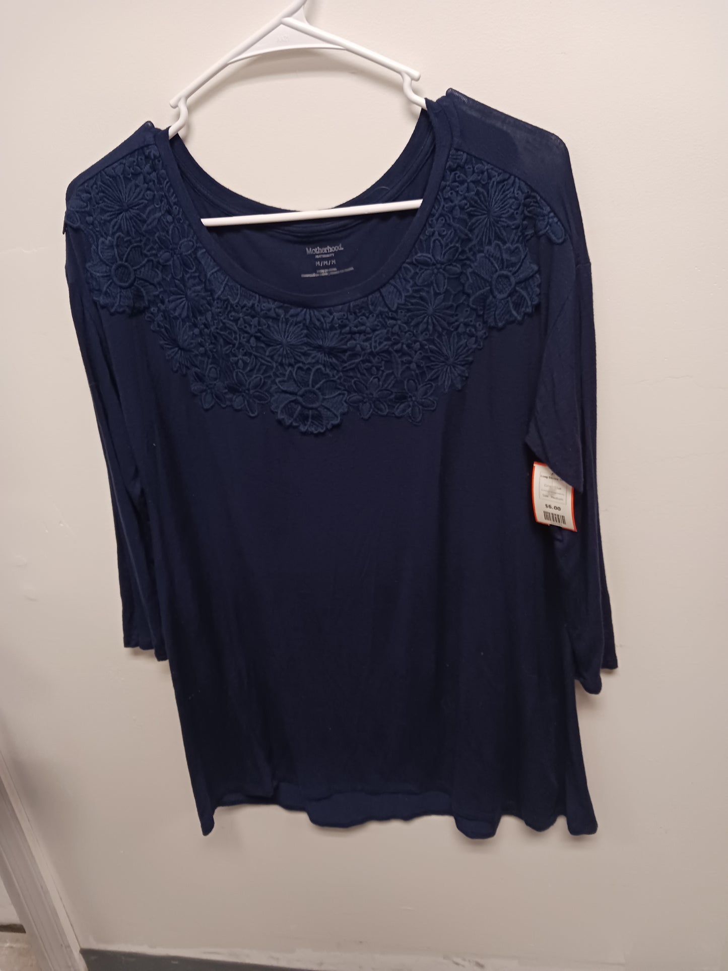 Blue Motherhood Maternity Long Sleeve Shirt, Medium