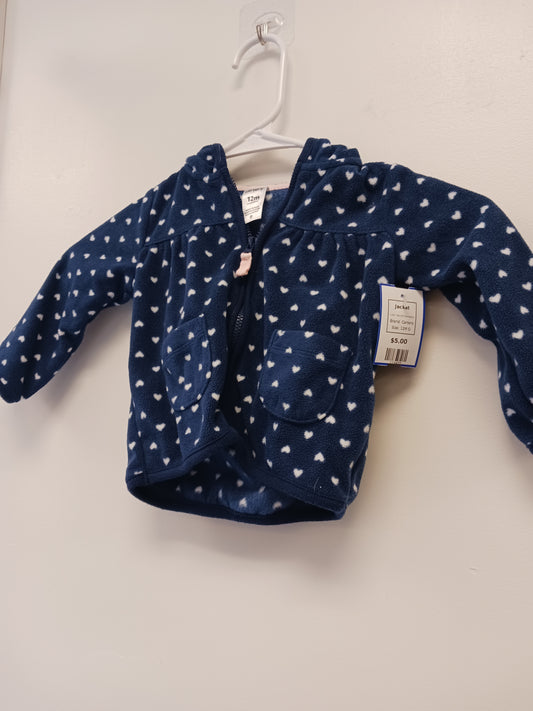 Navy/White Hearts Carters Jacket, 12M G