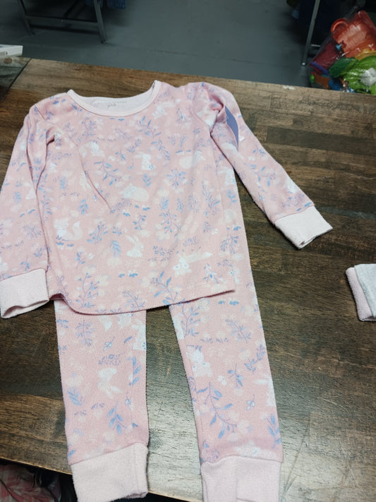pink Laura Ashley 2 Piece Deer PJS, 4T G