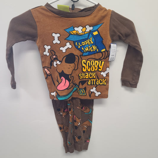 brown scooby doo 2 piece scooby doo pjs, 6 B