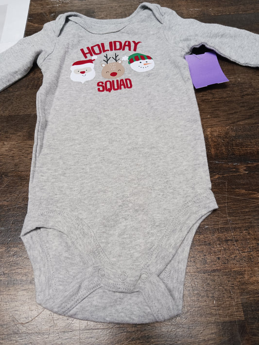 Grey Christmas Baby Favorite Playwear Longsleeve Onesie, 6M B