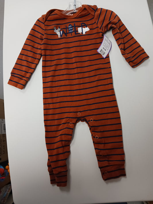 Brown/Navy Striped Carters Pant One Piece, 6M B