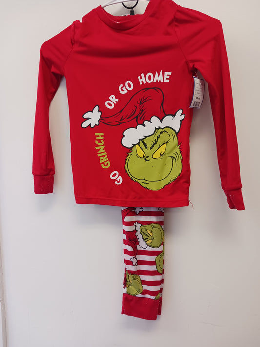 red/white/green Grinch 2 Piece Grinch PJS, 8 G