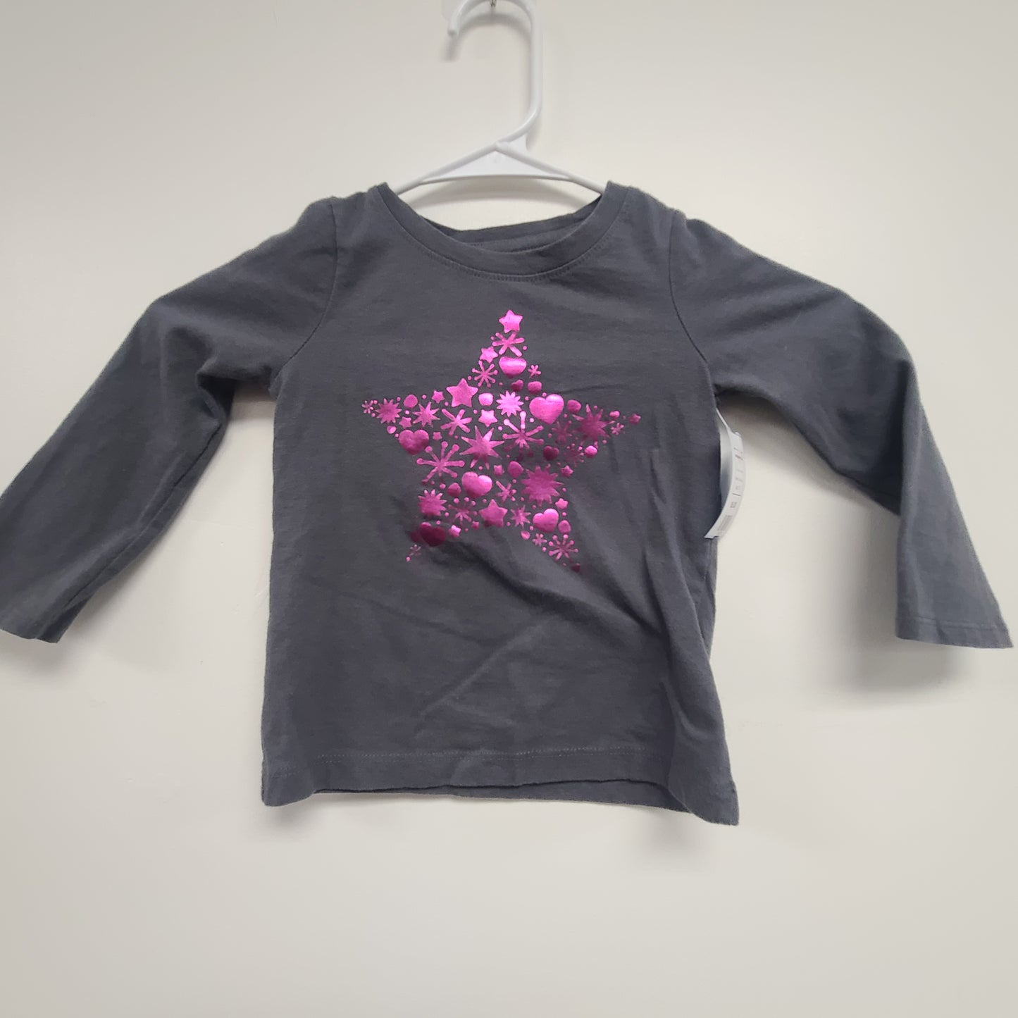 Grey/Purple Star Cat & Jack Longsleeve Shirt, 2T G
