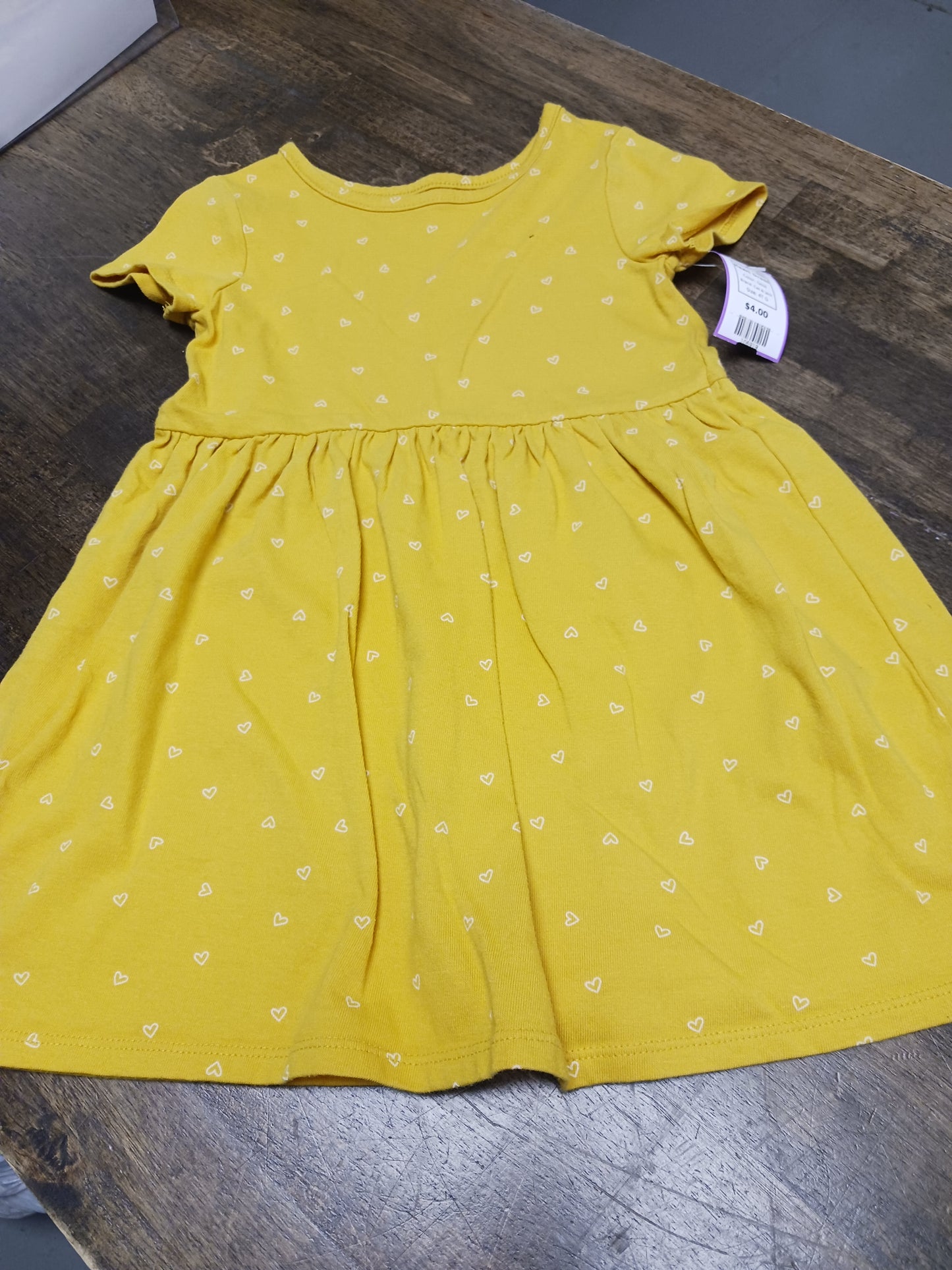 Gold Cat & Jack Heart Dress, 4T G