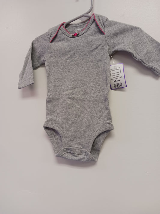 Grey Carters Longsleeve Onesie, 3M G
