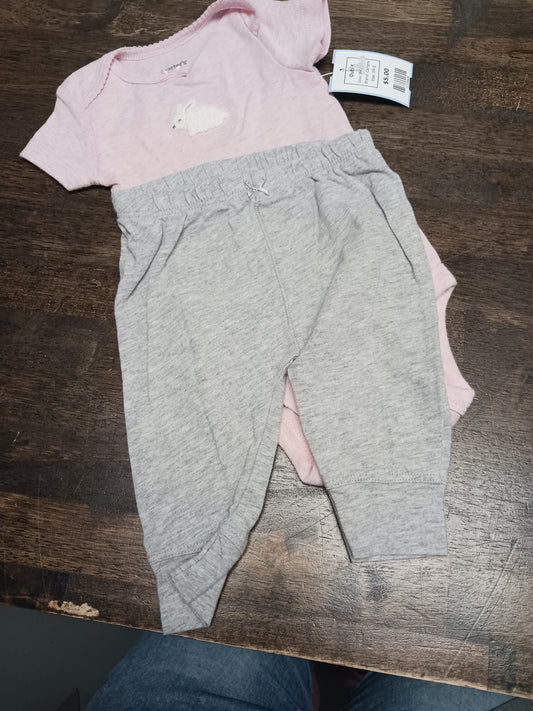 Pink/Grey Carters Outfit, 3M G