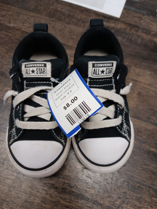 Black Converse Sneakers, 8 B
