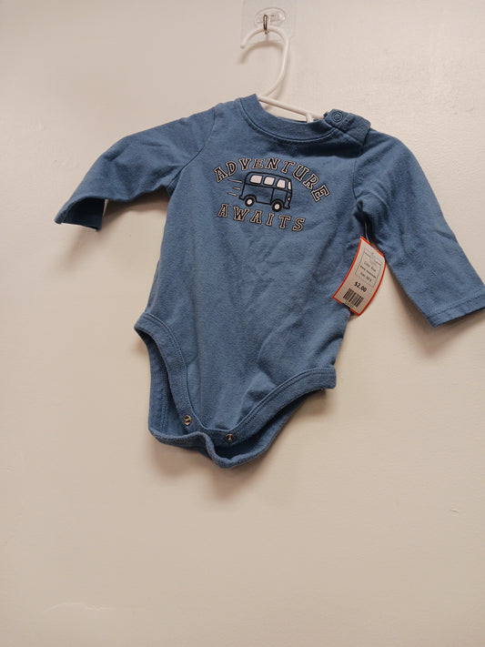 Blue Garanimals Long Sleeve Bus Onesie, NB B