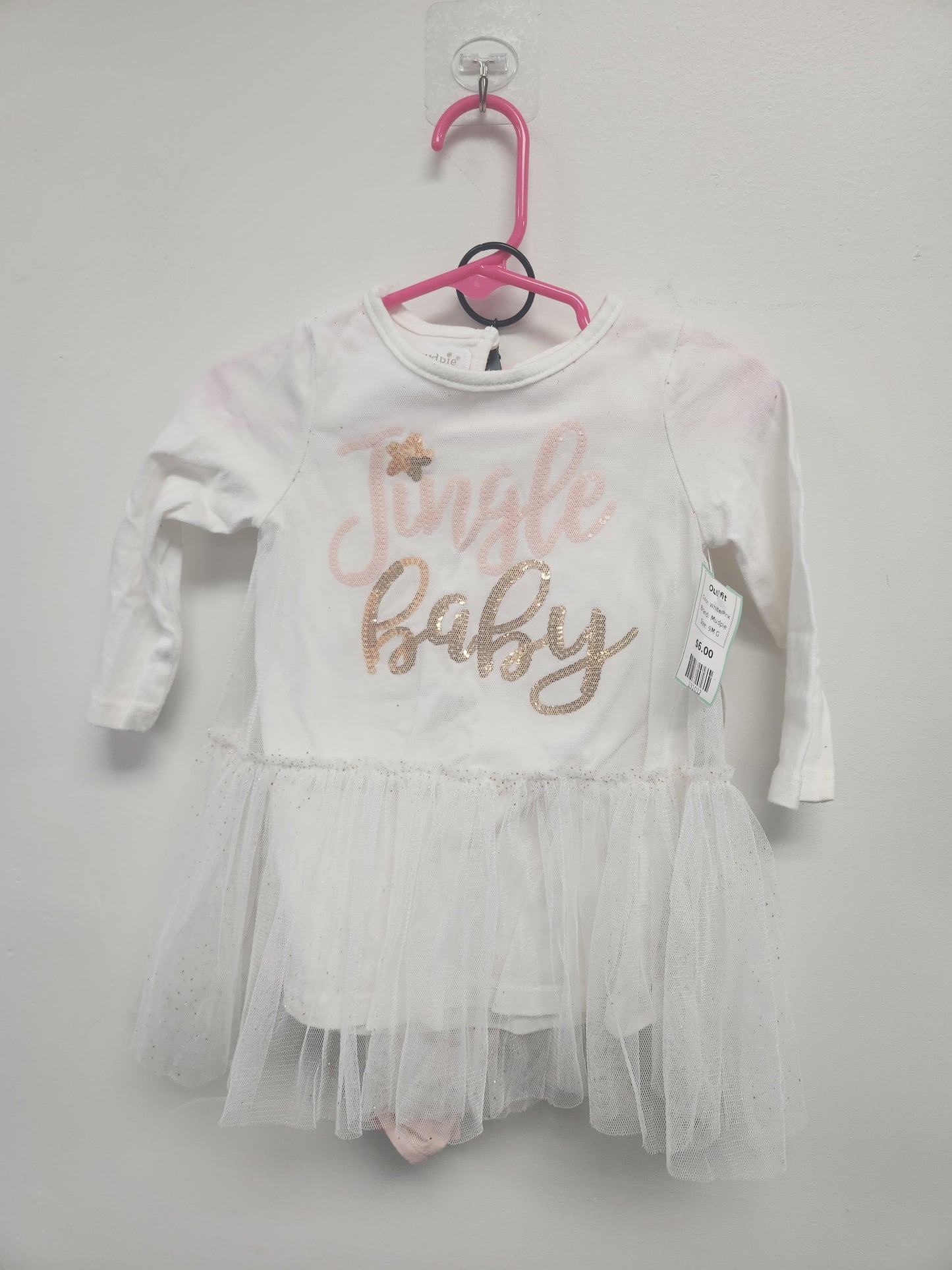 White/Pink Mudpie Outfit, 9M G