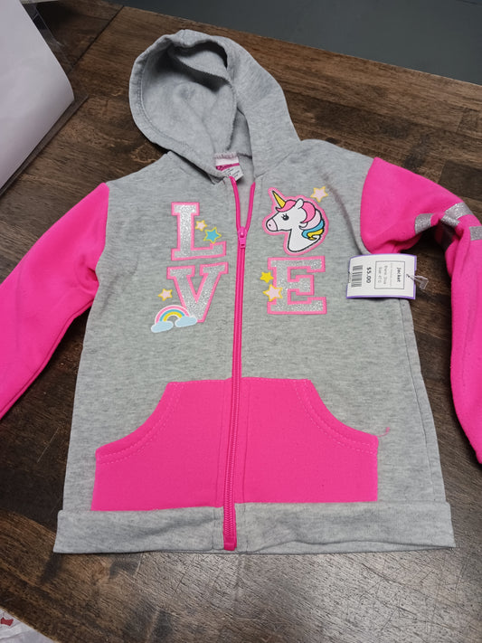 Pink/Grey Unicorn Diva Jacket, 4T G