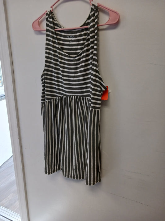 Green/White Striped Isabel Maternity Maternity Tank Top, XXL