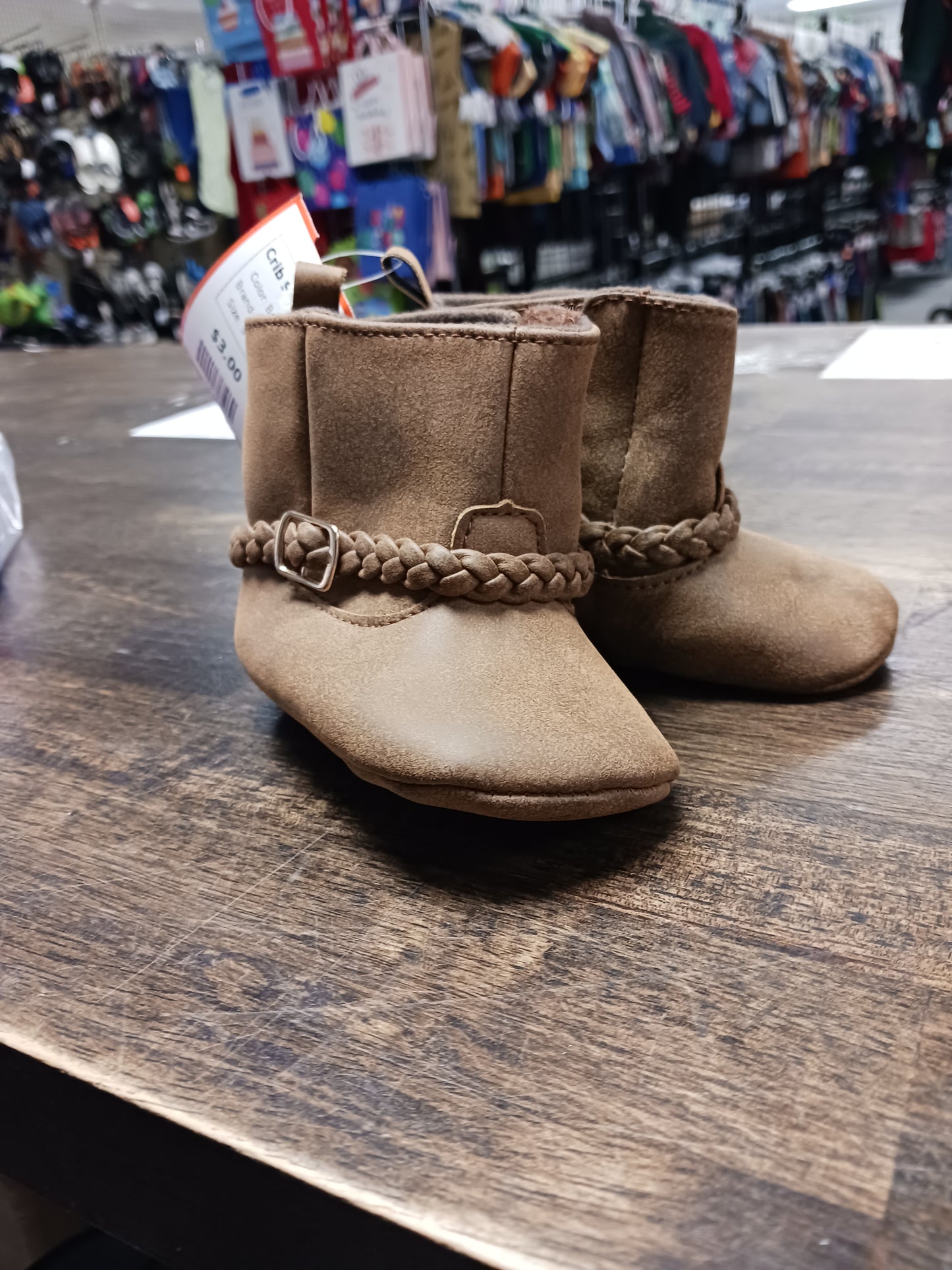 Brown Carters Crib Shoes, 3-6M G