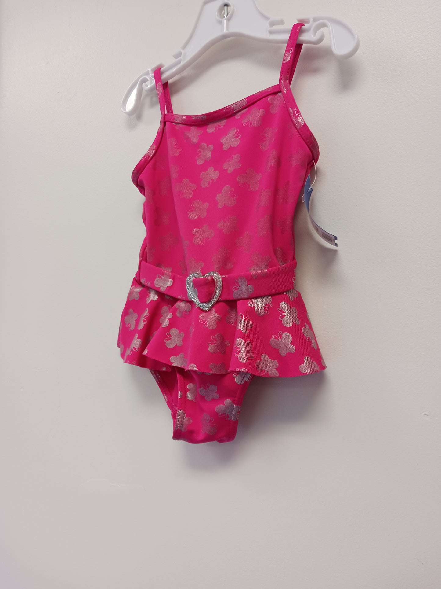 Pink/Silver Butterfly Tropic Sun Swim Suit, 18M G