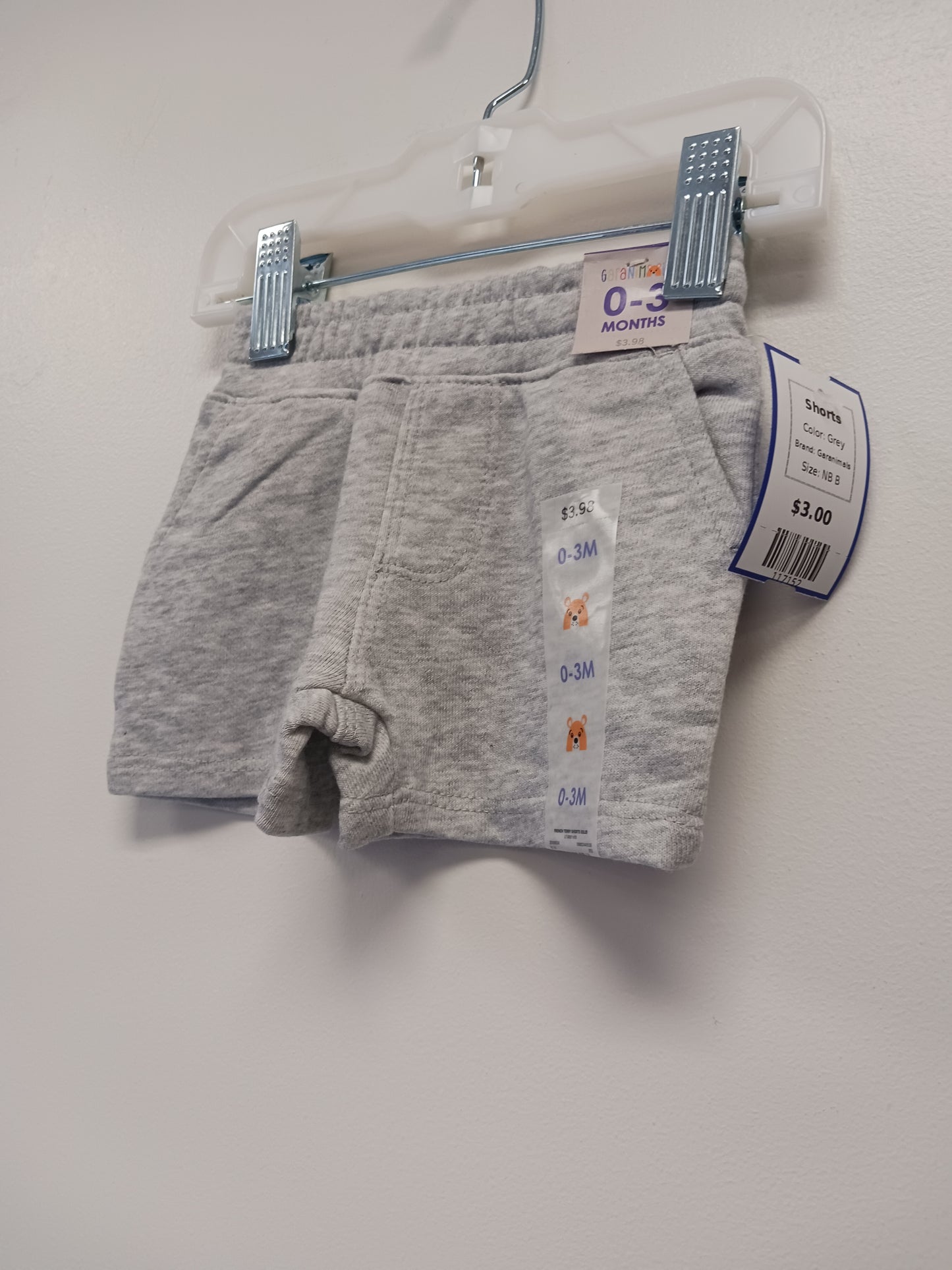 Grey Garanimals Shorts, NB B