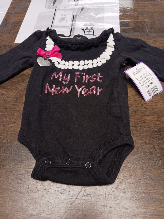 black Koala Baby Long Sleeve My First New Year Onesie, NB G