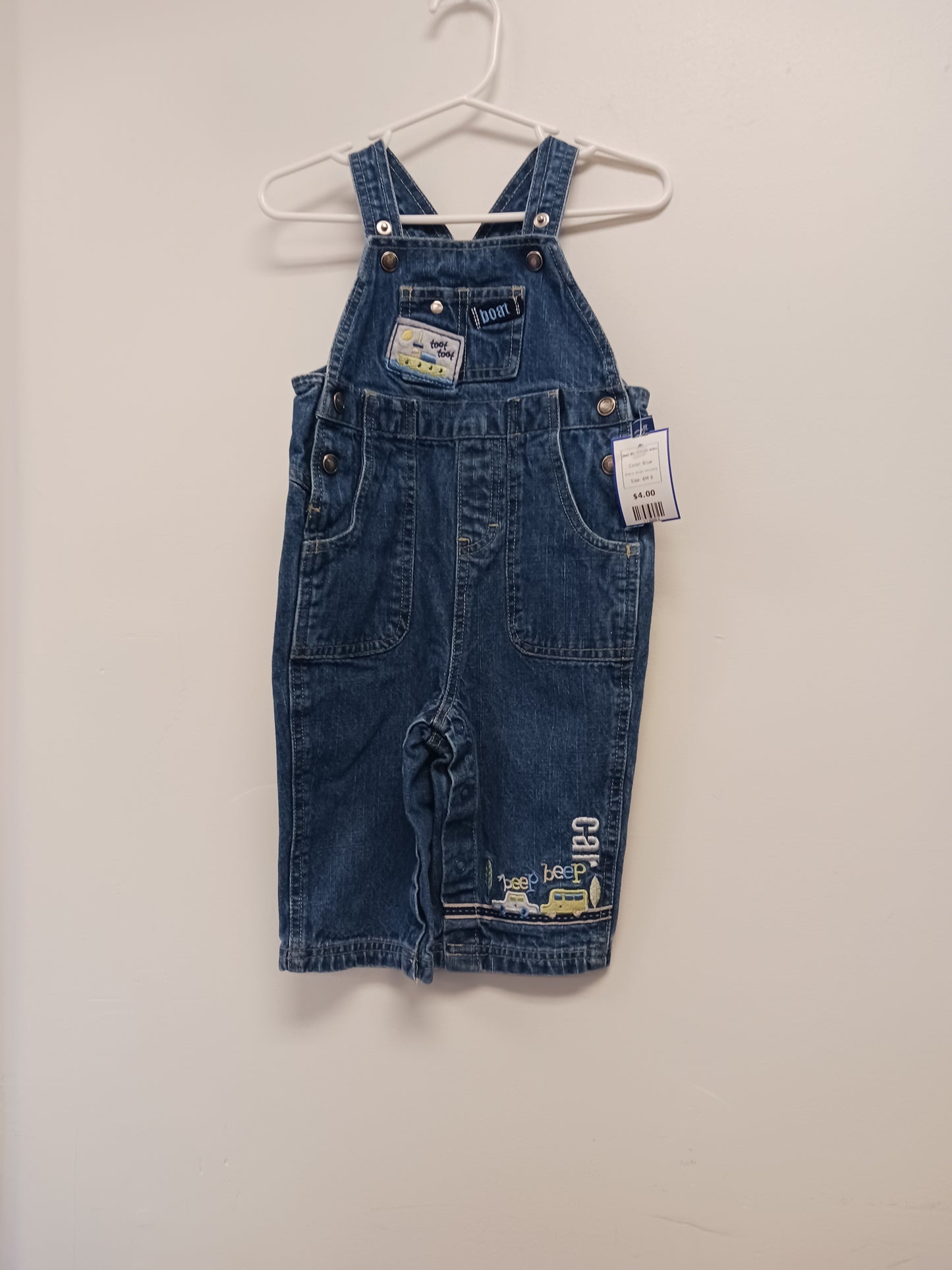 Blue Small Wonders Jean Bib Overall 6/9m, 6M B