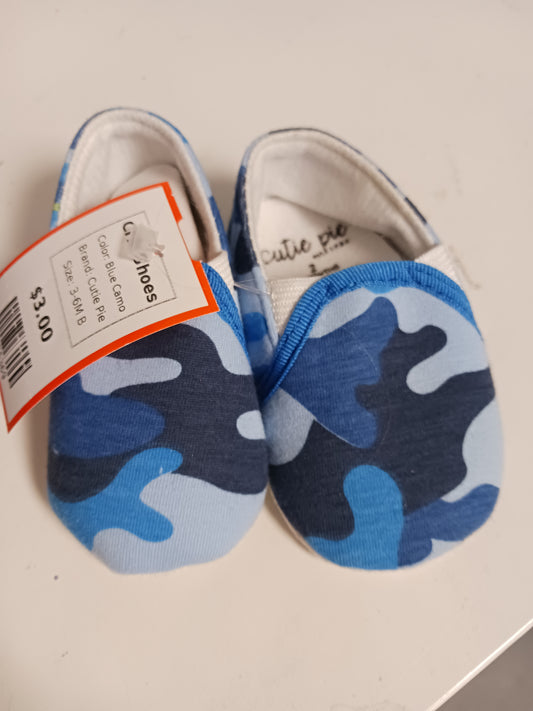 Blue Camo Cutie Pie Crib Shoes, 3-6M B